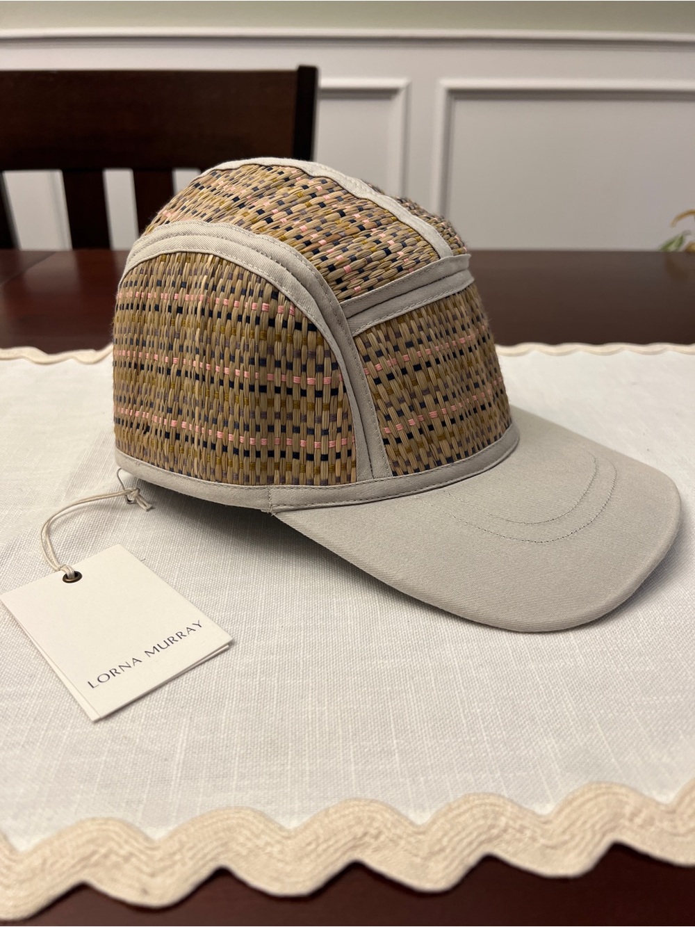 Lorna Murray Women's Neutral Woven Baseball Cap hat